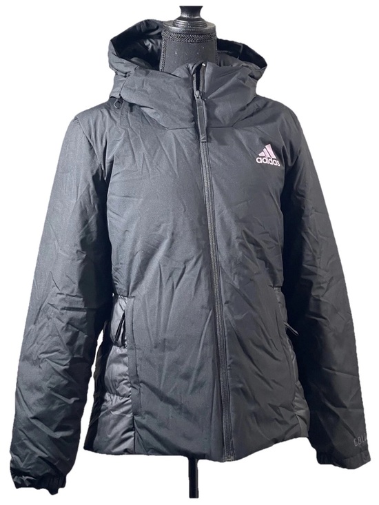 adidas Jackets & Blazers - NWT Adidas Traveer Cold.Rdy Black Hooded Down Jacket W/ThreeStripe Logo Print S